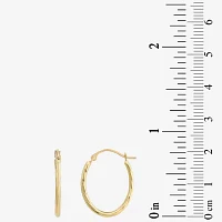 10K Gold 18mm Round Hoop Earrings