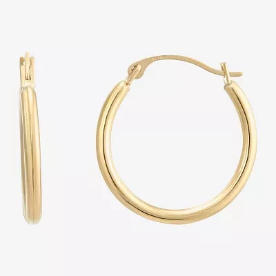 Womens 10K Gold 18mm Round Hoop Earrings