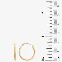 Womens 10K Gold 18mm Round Hoop Earrings