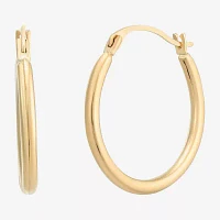Womens 10K Gold 18mm Round Hoop Earrings