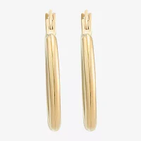 Womens 10K Gold 18mm Round Hoop Earrings
