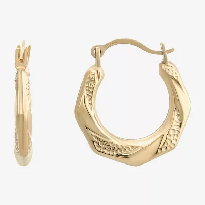 10K Gold 13mm Round Hoop Earrings