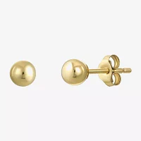 White Cubic Zirconia 10K Gold Round 3 Pair Earring Set