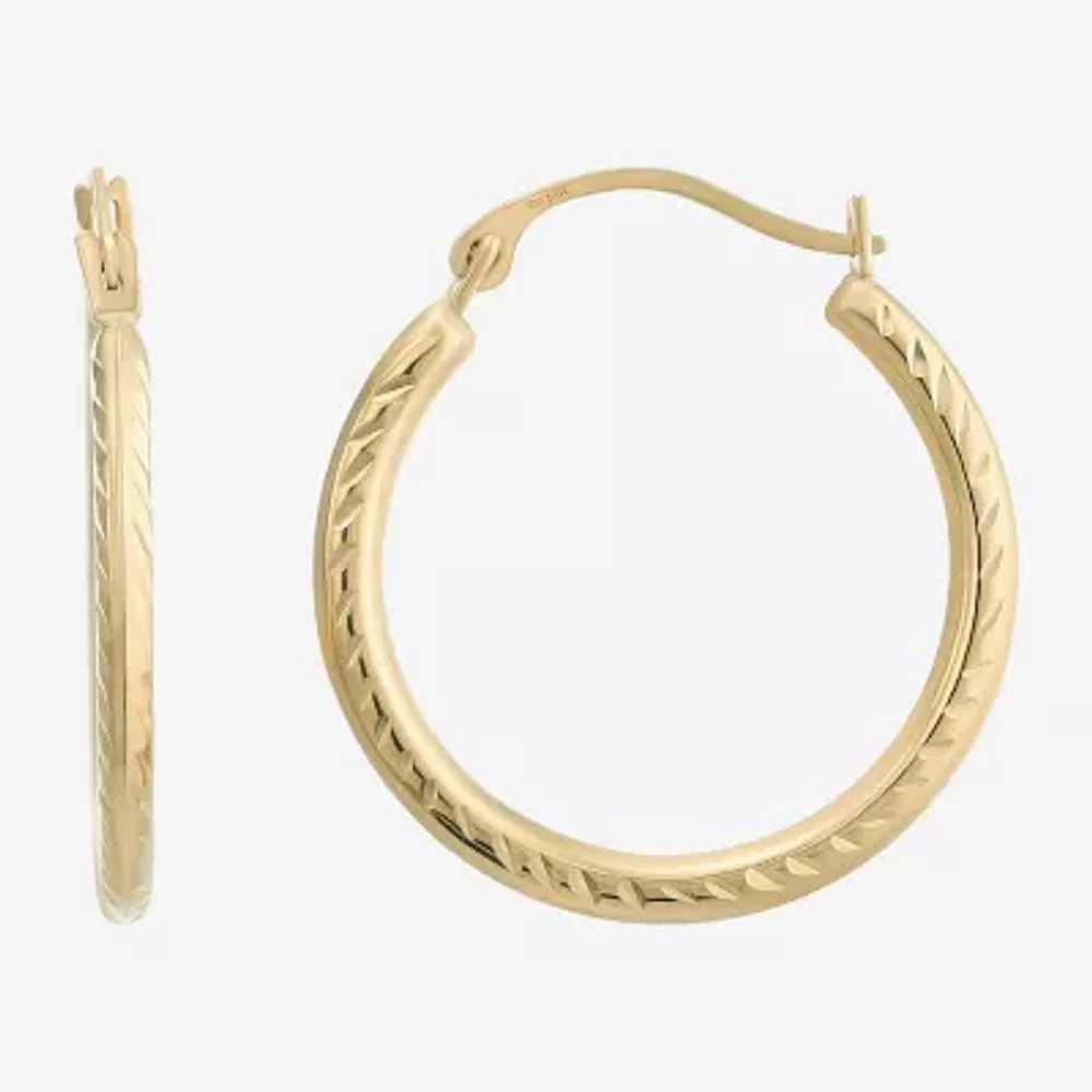 14K Gold 20mm Round Hoop Earrings