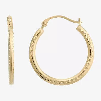 14K Gold 20mm Round Hoop Earrings