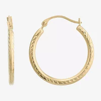 14K Gold 20mm Round Hoop Earrings