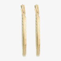 14K Gold 20mm Round Hoop Earrings