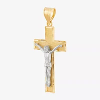 Crucifix Unisex Adult 14K Two Tone Gold Cross Pendant