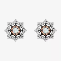 Marvel Fine Jewelry 1/6 CT. T.W. Lab Created White Opal 14K Rose Gold Over Silver 10.4mm Spiderman Stud Earrings