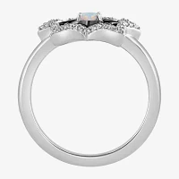 Marvel Fine Jewelry Womens 1/8 CT. T.W. Lab Created White Opal 14K Rose Gold Over Silver Spiderman Cocktail Ring