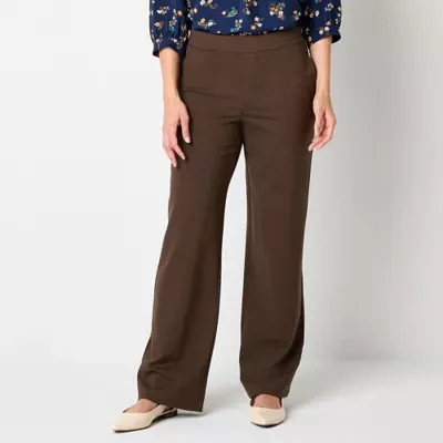 St. John's Bay Womens Wide Leg Pull-On Pants