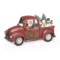 Roman 7in Led Swirl Truck Christmas Tabletop Decor