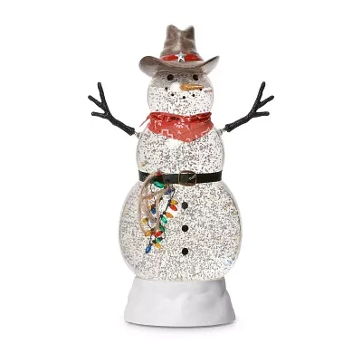 Roman "10.5"" Led Swirl Cowboy Snowman" Christmas Tabletop Decor