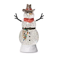 Roman 10.5" Led Swirl Cowboy Snowman Christmas Tabletop Decor