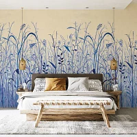 Tempaper June Grass Indigo Mural Wallpaper