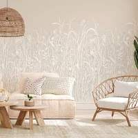 Tempaper June Grass White Mural Wallpaper