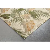 Liora Manne Ravella Tropical Leaf Hand Tufted Indoor Outdoor Rectangular Runner