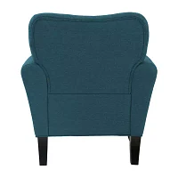 June Transitional Flared Arm Accent Chair in Linen