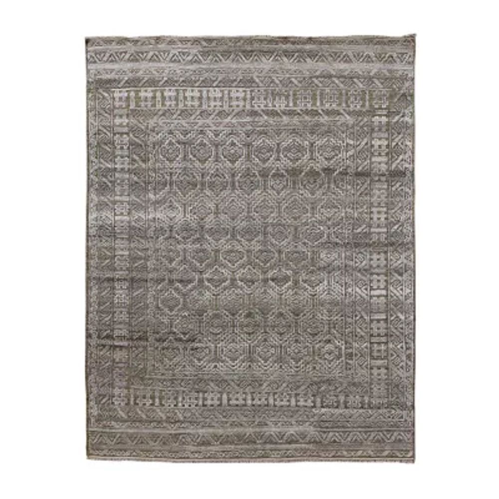 Amer Rugs Winterrose Geometric Hand Knotted Indoor Rectangular Accent Rug