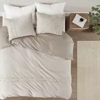 Clean Spaces Blakely 3 Piece Organic Cotton Oversized Duvet Cover Set