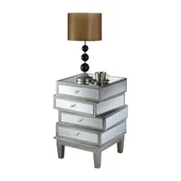 Gold Coast Living Room Collection 4-Drawer Mirrored End Table