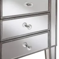 Gold Coast Living Room Collection 3-Drawer Mirrored End Table