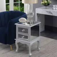 Gold Coast Living Room Collection 2-Drawer Mirrored End Table