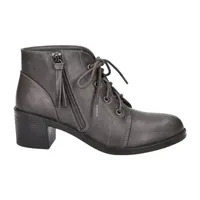 Easy Street Womens Becker Stacked Heel Booties