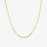 Silver Reflections 24K Gold Over Brass Paperclip Chain Necklace