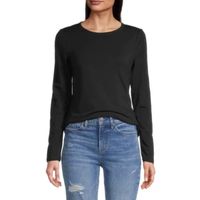 a.n.a Womens Crew Neck Long Sleeve T-Shirt