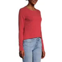 a.n.a Womens Crew Neck Long Sleeve T-Shirt
