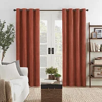 Eclipse Ambiance Draft Stopper Energy Saving 100% Blackout Grommet Top Single Curtain Panel