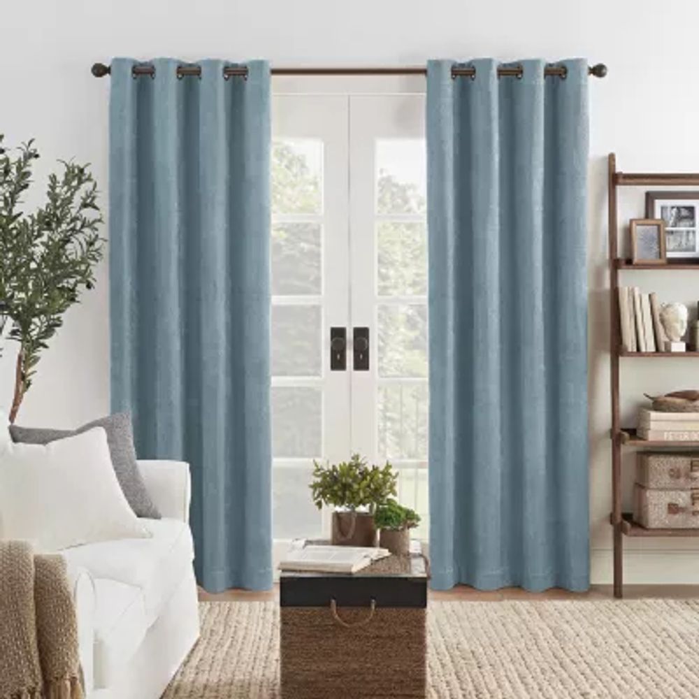 Eclipse Ambiance Draft Stopper Energy Saving 100% Blackout Grommet Top Single Curtain Panel