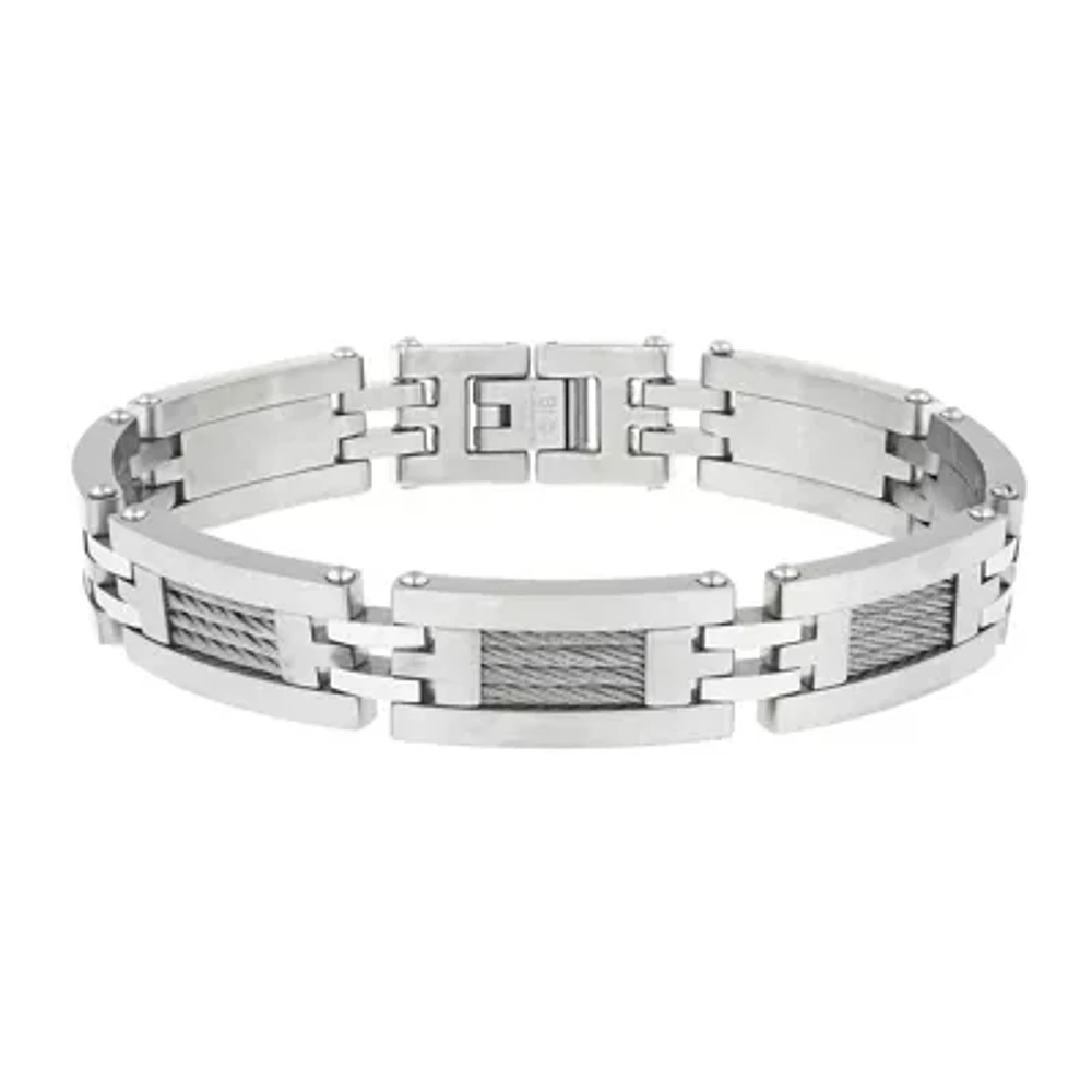 Mens Stainless Steel Cable Link Bracelet