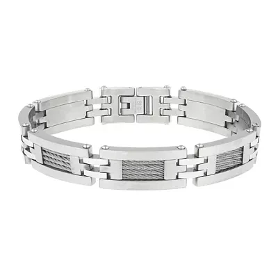 Mens Stainless Steel Cable Link Bracelet