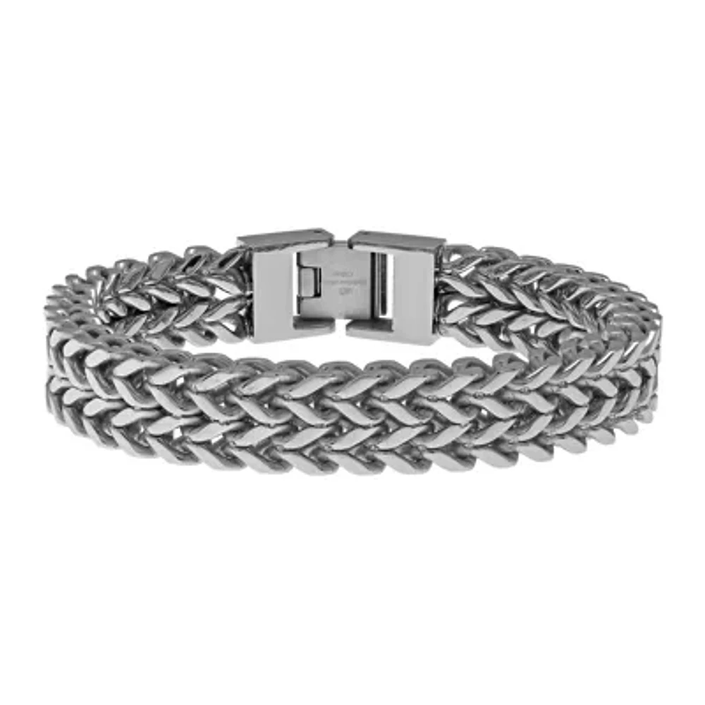 Mens Stainless Steel Wheat Chain Bracelet