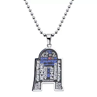 Star Wars® R2-D2 Mens Stainless Steel Pendant Necklace