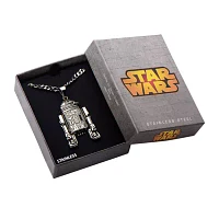 Star Wars® R2-D2 Mens 3D Stainless Steel Pendant Necklace