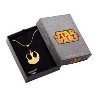 Star Wars® Rebel Symbol Mens Stainless Steel Gold-Tone IP Pendant Necklace