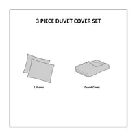 Clean Spaces Blakely 3 Piece Organic Cotton Oversized Duvet Cover Set