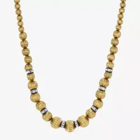 1928 Gold Tone Crystal 16 Inch Bead Strand Necklace