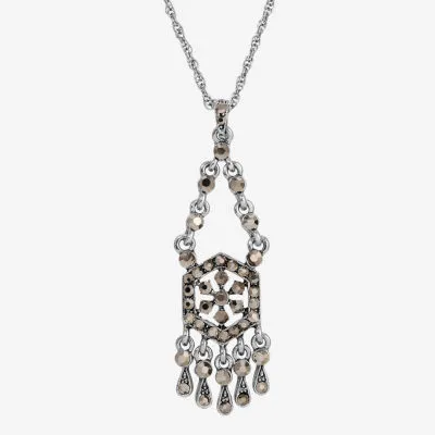 1928 Silver-Tone 16 Inch Rope Pendant Necklace