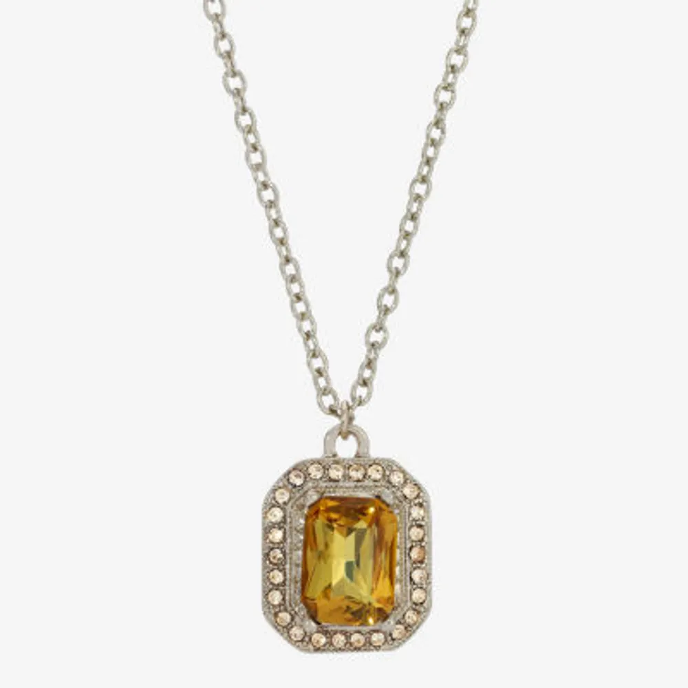 1928 Gold-Tone 16 Inch Link Pendant Necklace