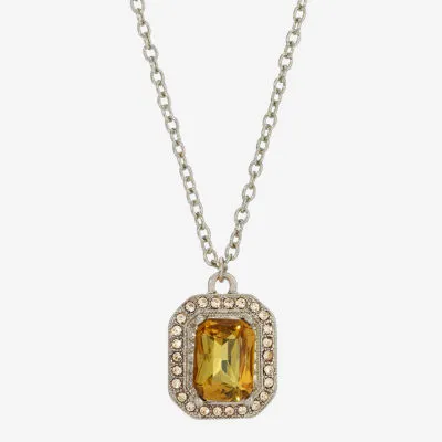 1928 Gold-Tone 16 Inch Link Pendant Necklace