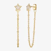 1/5 CT. T.W. Cubic Zirconia 18K Gold Over Silver Star Drop Earrings