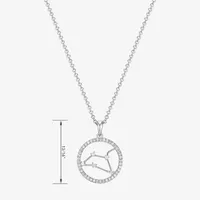 Womens 1/4 CT. T.W. Cubic Zirconia 18K White Gold Over Silver Round Pendant Necklace