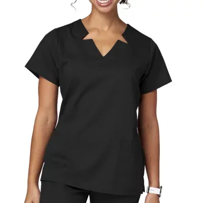 Meta 15201 Womens V Neck Stretch Fabric Short Sleeve Scrub Top