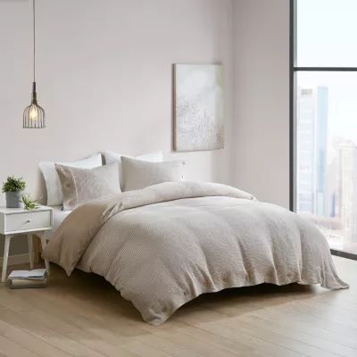 Clean Spaces Adalyn 3 Piece Cotton and Rayon from Bamboo Blend Waffle Weave Duvet Cover Set