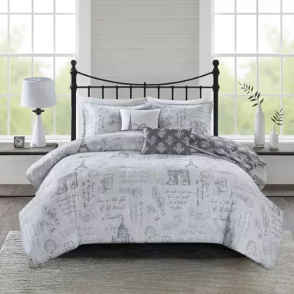 510 Design Mariam 5-Piece Reversible Paris Printed Comforter Set | Plaza  Las Americas