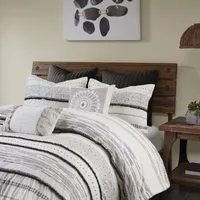 INK+IVY Nea 3pc Cotton Printed Duvet Cover Set with Trims